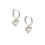 Ari Heart Silver Huggie Earrings in Ivory Mother Of Pearl