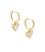 Ari Heart Gold Huggie Earrings in Iridescent Drusy
