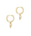 Ari Heart Gold Huggie Earrings in Iridescent Drusy