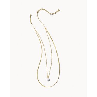 KENDRA SCOTT DESIGN Lindsay Gold Multi Strand Necklace In White Pearl