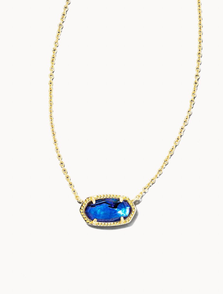 KENDRA SCOTT DESIGN Elisa Gold Pendant Necklace in Navy Abalone