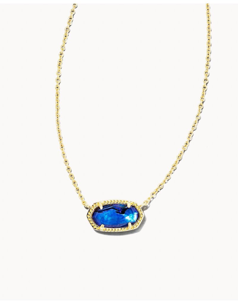 KENDRA SCOTT DESIGN Elisa Gold Pendant Necklace in Navy Abalone