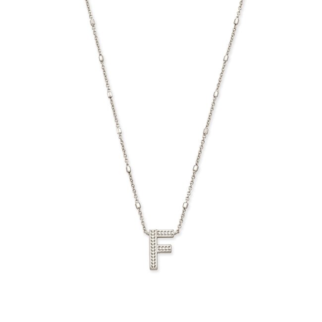 Letter F Pendant Necklace in Silver