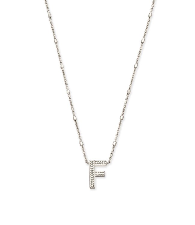 Letter F Pendant Necklace in Silver