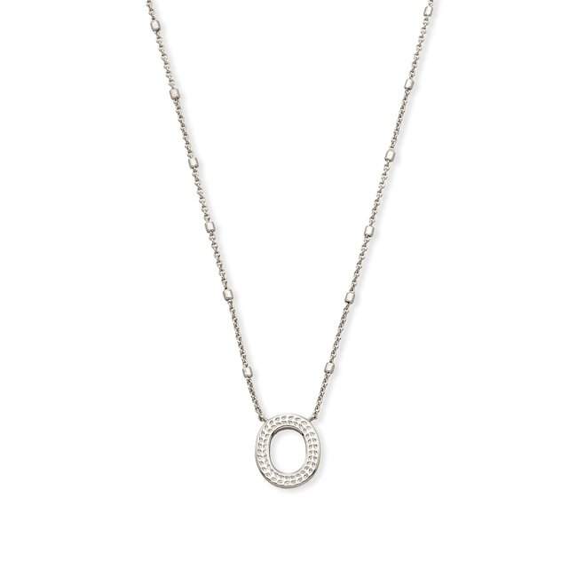 Letter O Pendant Necklace in Silver