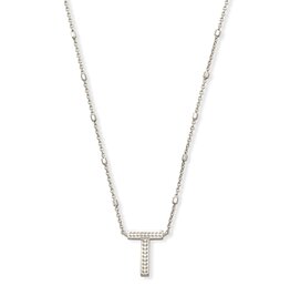 KENDRA SCOTT DESIGN Letter T Pendant Necklace in Silver