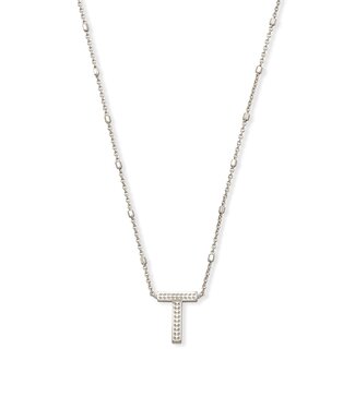 KENDRA SCOTT DESIGN Letter T Pendant Necklace in Silver