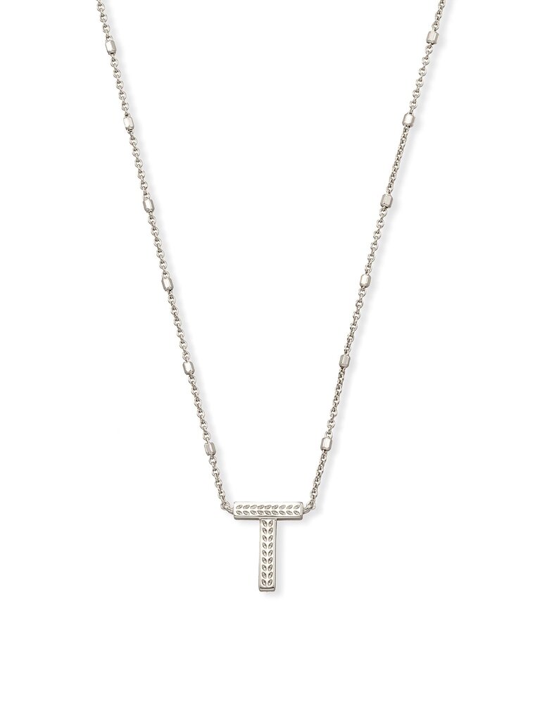 KENDRA SCOTT DESIGN Letter T Pendant Necklace in Silver