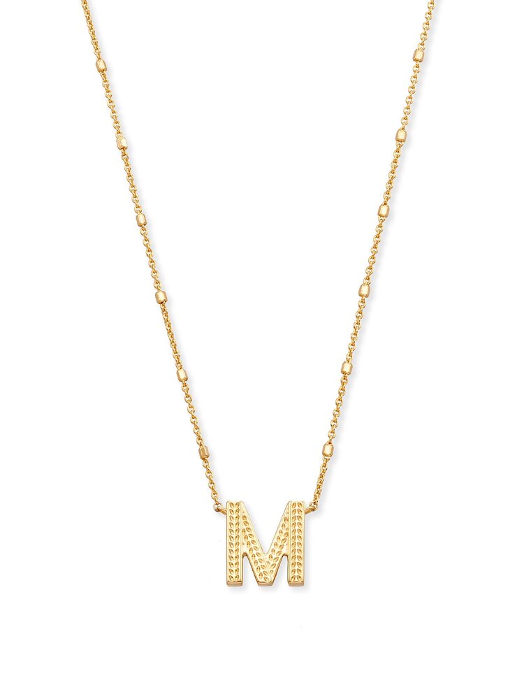 KENDRA SCOTT DESIGN Letter M Pendant Necklace in Gold