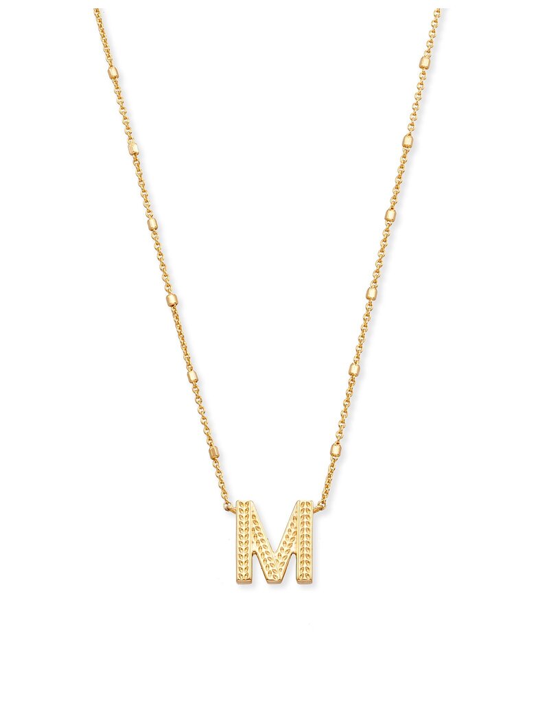 KENDRA SCOTT DESIGN Letter M Pendant Necklace in Gold