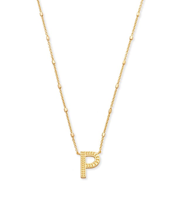 Letter P Pendant Necklace in Gold