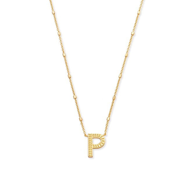 Letter P Pendant Necklace in Gold