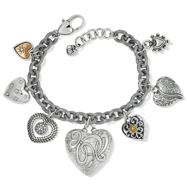 Sterling Silver Belcher Heart Charm Bracelet 19cm – Shiels Jewellers