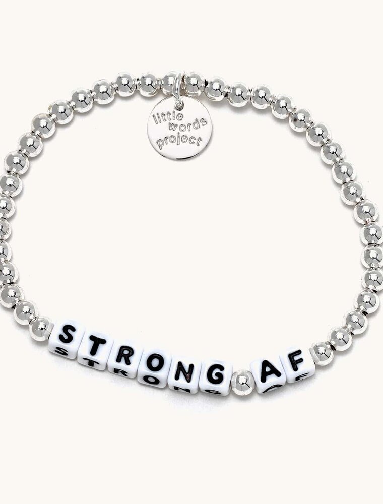 LITTLE WORDS PROJECT Strong AF Bracelet - Silver