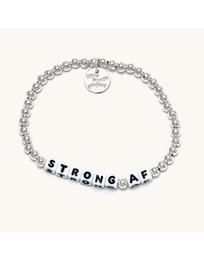 LITTLE WORDS PROJECT Strong AF Bracelet - Silver
