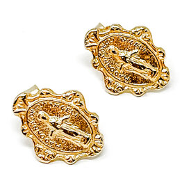 POWERBEADS BY JEN Brushed Gold Blessed Mother Stud Earrings