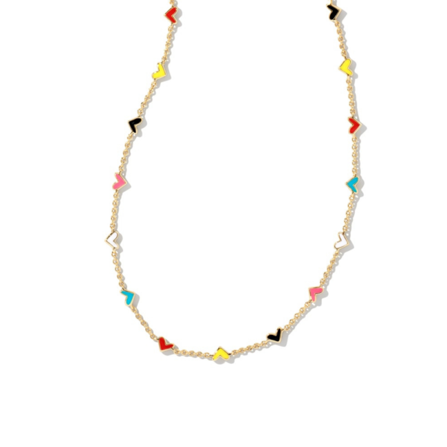 Haven Heart Gold Strand Necklace in Multi Mix