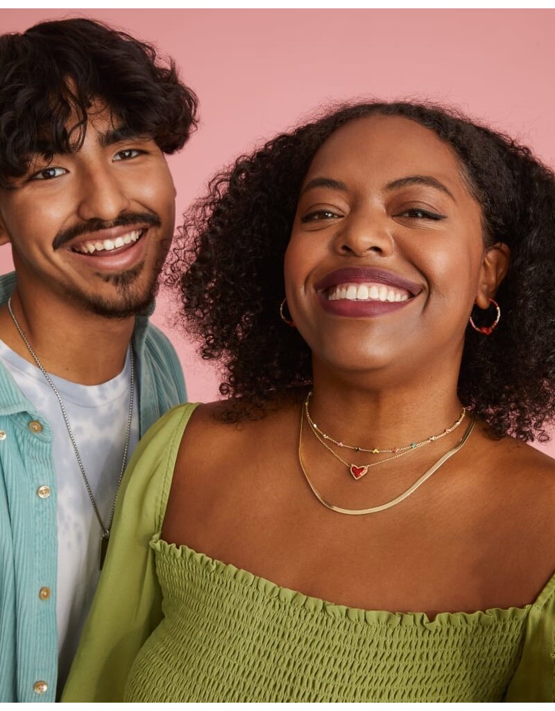 KENDRA SCOTT DESIGN Haven Heart Gold Strand Necklace in Multi Mix