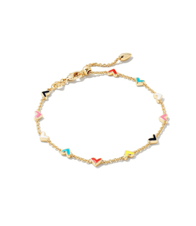 Haven Heart Gold Chain Bracelet in Multi Mix