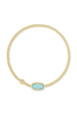 KENDRA SCOTT DESIGN Grayson Gold Stretch Bracelet in Light Blue Magnesite