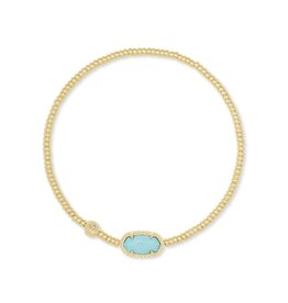 KENDRA SCOTT DESIGN Grayson Gold Stretch Bracelet in Light Blue Magnesite