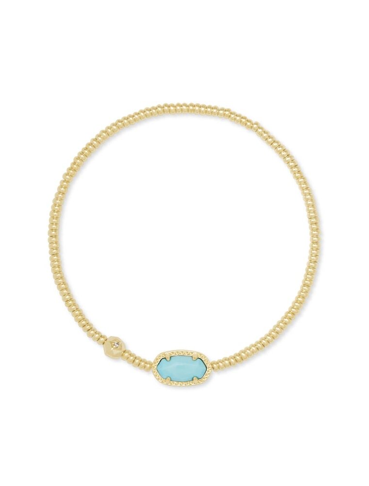 KENDRA SCOTT DESIGN Grayson Gold Stretch Bracelet in Light Blue Magnesite