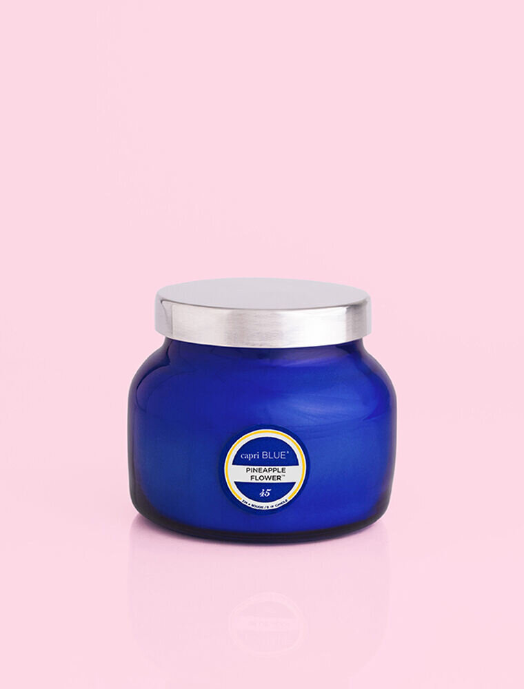 CAPRI BLUE Blue Petite Jar in Pineapple Flower