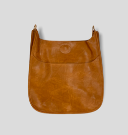 AHDORNED Classic Vegan Leather Messenger Bag Without Strap - Camel (Gold Hardware)