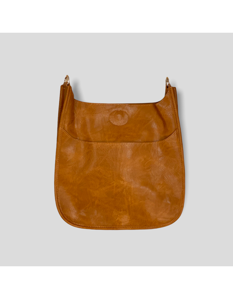AHDORNED Classic Vegan Leather Messenger Bag Without Strap - Camel (Gold Hardware)