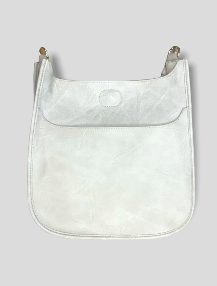 AHDORNED Classic Vegan Leather Messenger Bag Without Strap - Cream (Gold Hardware)