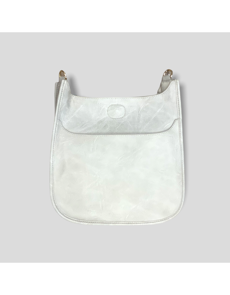 AHDORNED Classic Vegan Leather Messenger Bag Without Strap - Cream (Gold Hardware)