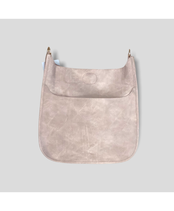 Classic Vegan Leather Messenger Bag Without Strap - Blush (Gold Hardware)