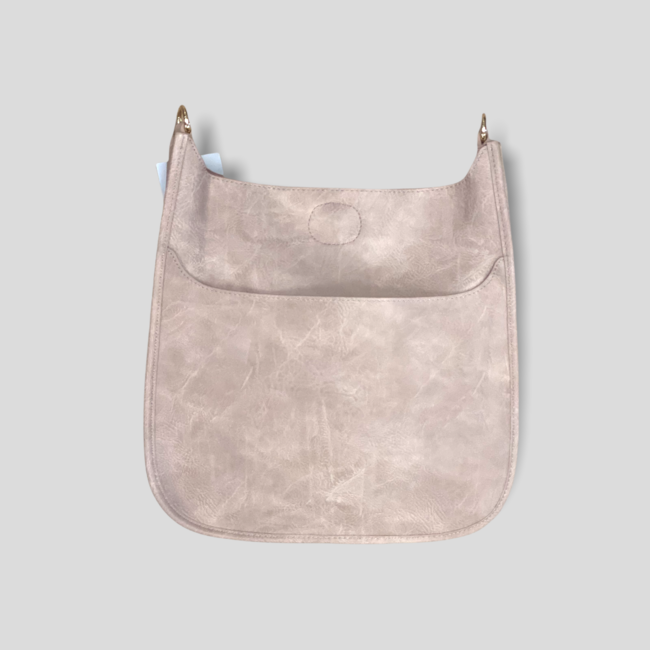 Classic Vegan Leather Messenger Bag Without Strap - Blush (Gold Hardware)