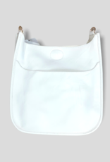 AHDORNED Classic Vegan Leather Messenger Bag Without Strap - White (Gold Hardware)