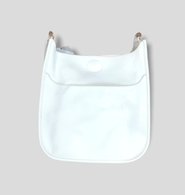 AHDORNED Classic Vegan Leather Messenger Bag Without Strap - White (Gold Hardware)