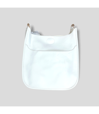 AHDORNED Classic Vegan Leather Messenger Bag Without Strap - White (Gold Hardware)