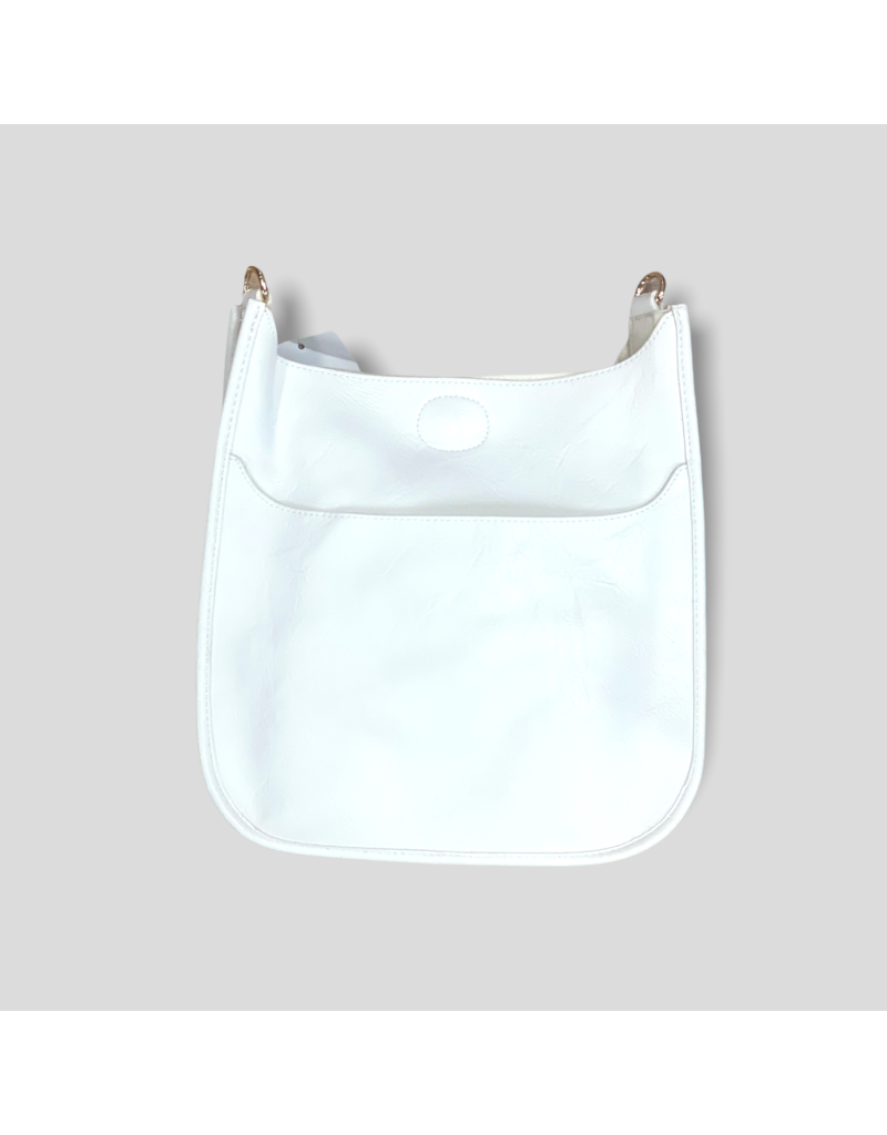 AHDORNED Classic Vegan Leather Messenger Bag Without Strap - White (Gold Hardware)