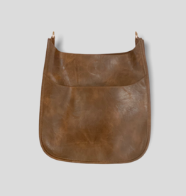 AHDORNED Classic Vegan Leather Messenger Bag Without Strap - Coffee (Gold Hardware)