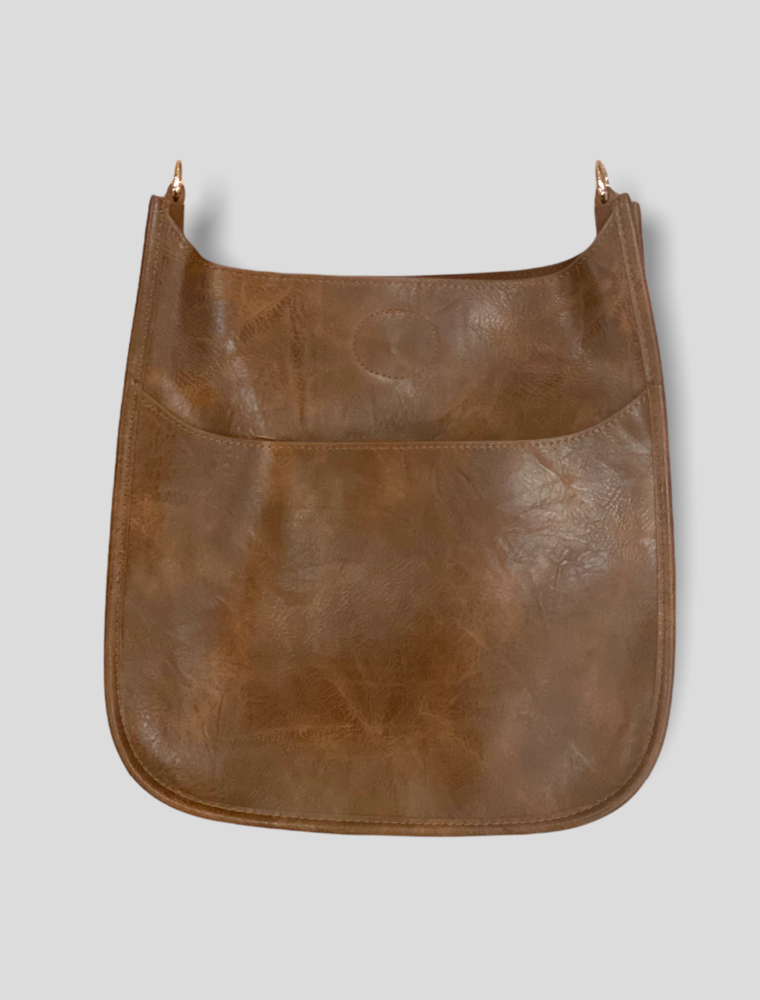 AHDORNED Classic Vegan Leather Messenger Bag Without Strap - Coffee (Gold Hardware)
