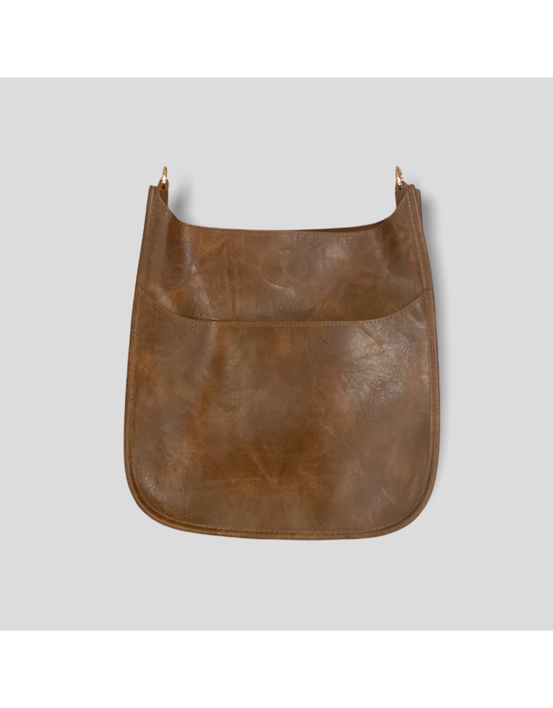 AHDORNED Classic Vegan Leather Messenger Bag Without Strap - Coffee (Gold Hardware)