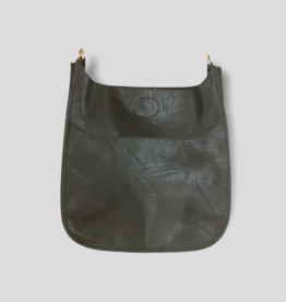 AHDORNED Classic Vegan Leather Messenger Bag Without Strap - Black (Gold Hardware)