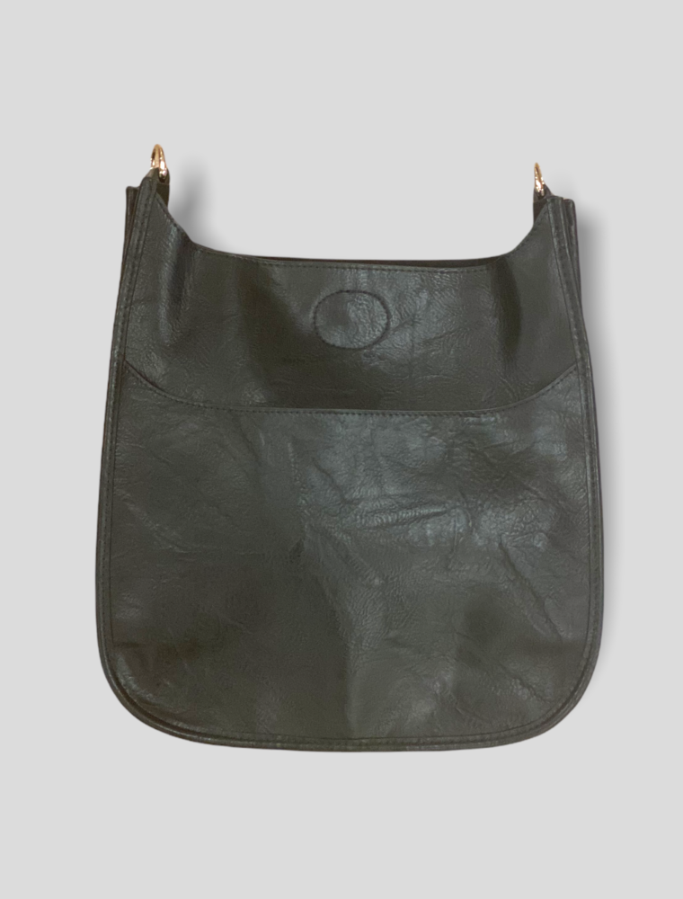 AHDORNED Classic Vegan Leather Messenger Bag Without Strap - Black (Gold Hardware)