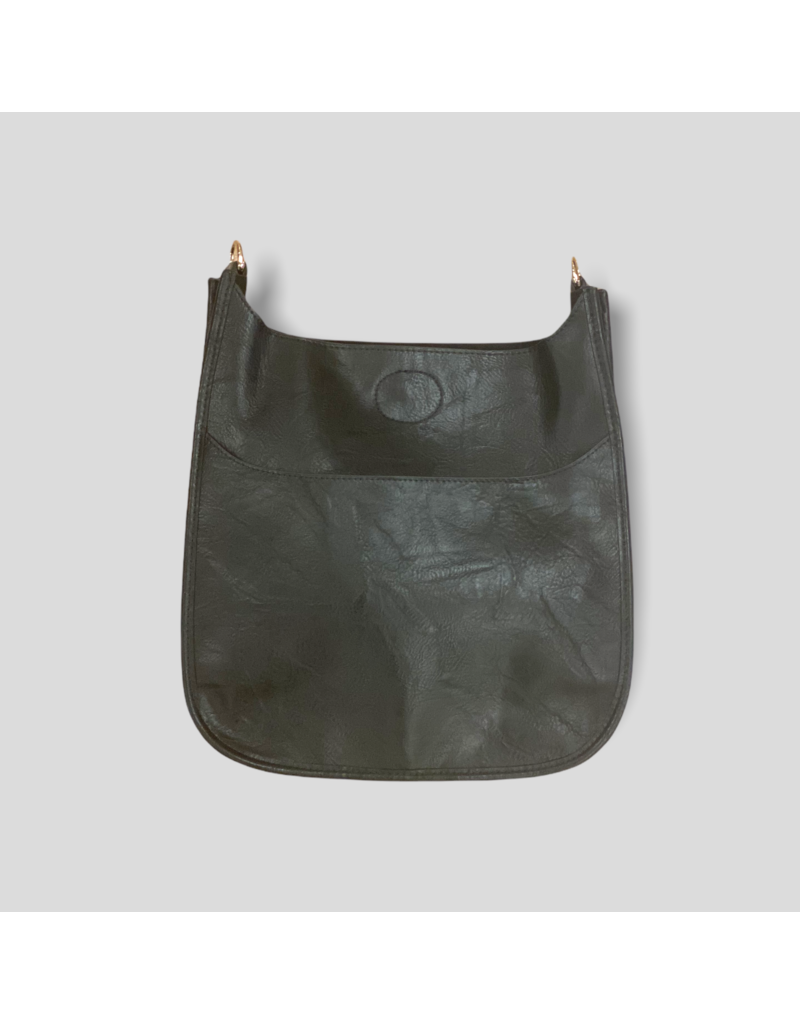 AHDORNED Classic Vegan Leather Messenger Bag Without Strap - Black (Gold Hardware)
