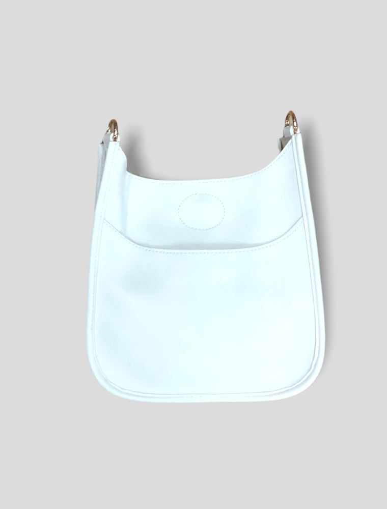 AHDORNED Mini Vegan Leather Messenger Bag Without Strap - White (Gold Hardware)