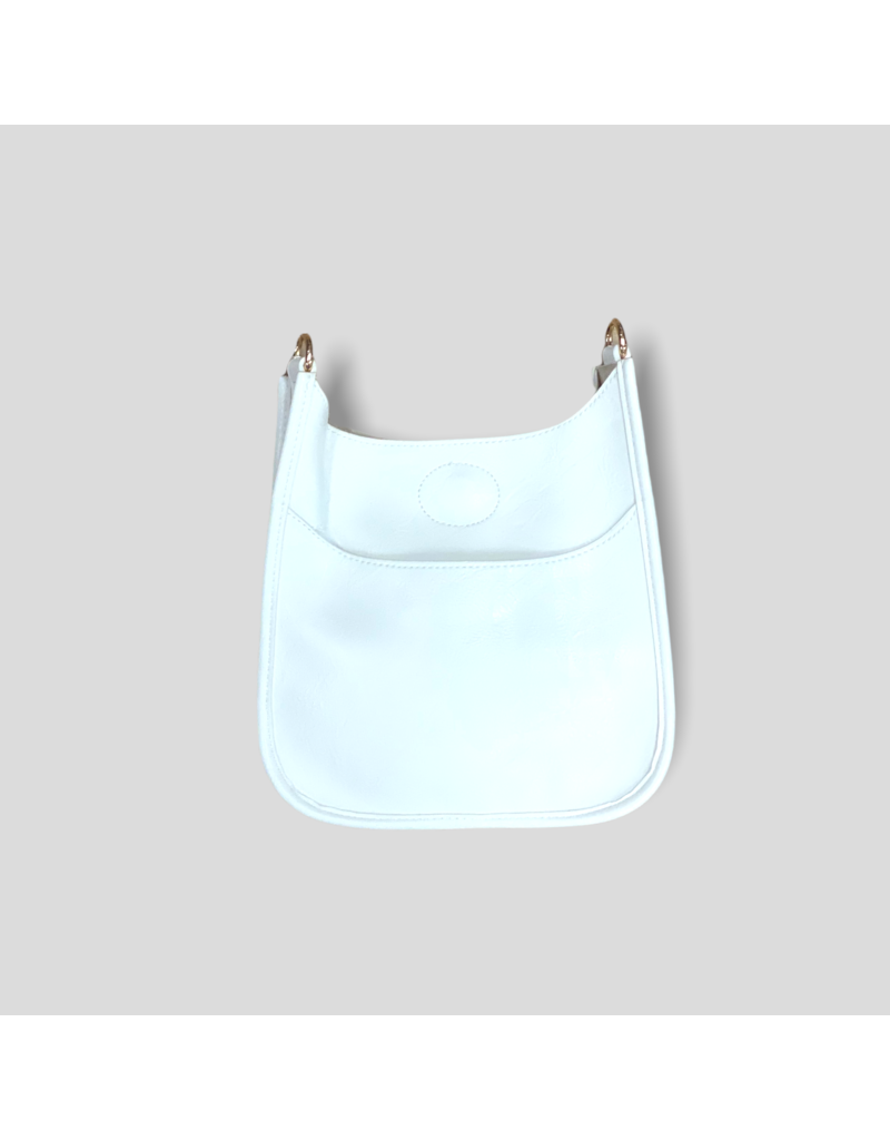 AHDORNED Mini Vegan Leather Messenger Bag Without Strap - White (Gold Hardware)