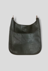 AHDORNED Mini Vegan Leather Messenger Bag Without Strap - Black (Silver Hardware)
