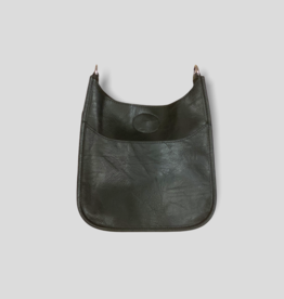 AHDORNED Mini Vegan Leather Messenger Bag Without Strap - Black (Silver Hardware)