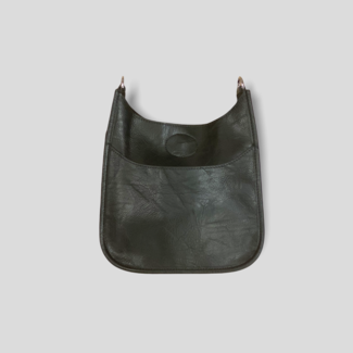 Ahdorned Black Mini Vegan Leather Crossbody Bag with Silver Hardware