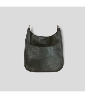 AHDORNED Mini Vegan Leather Messenger Bag Without Strap - Black (Silver Hardware)