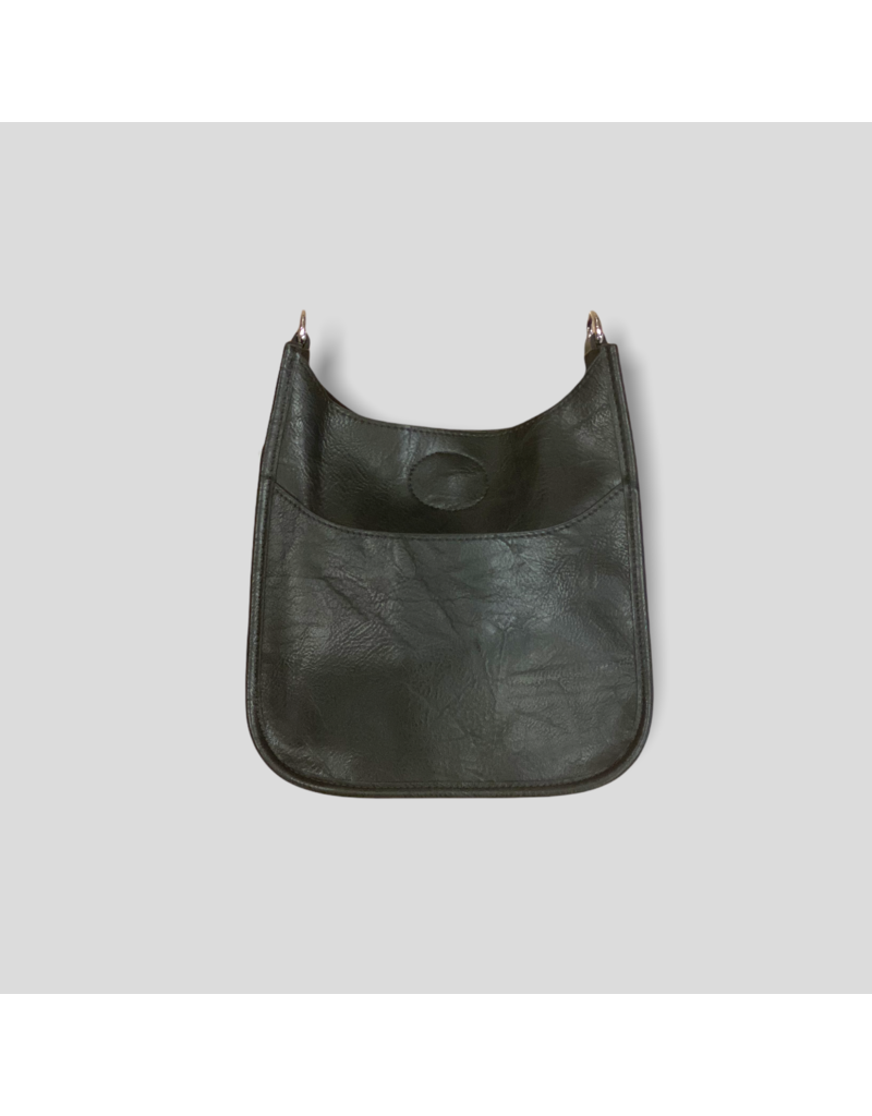 AHDORNED Mini Vegan Leather Messenger Bag Without Strap - Black (Silver Hardware)
